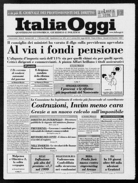 Italia oggi : quotidiano di economia finanza e politica